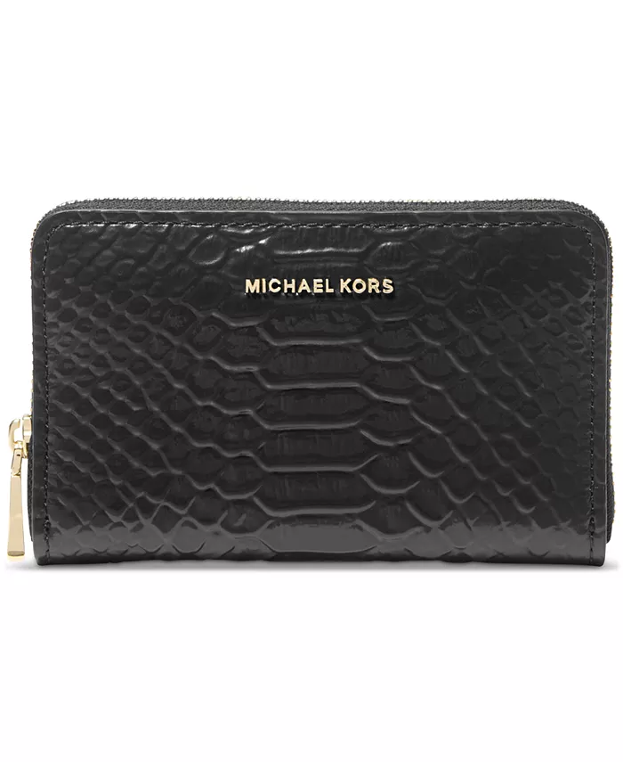 

Чехол для карт Jet Set Small из кожи на молнии Michael Kors, черный