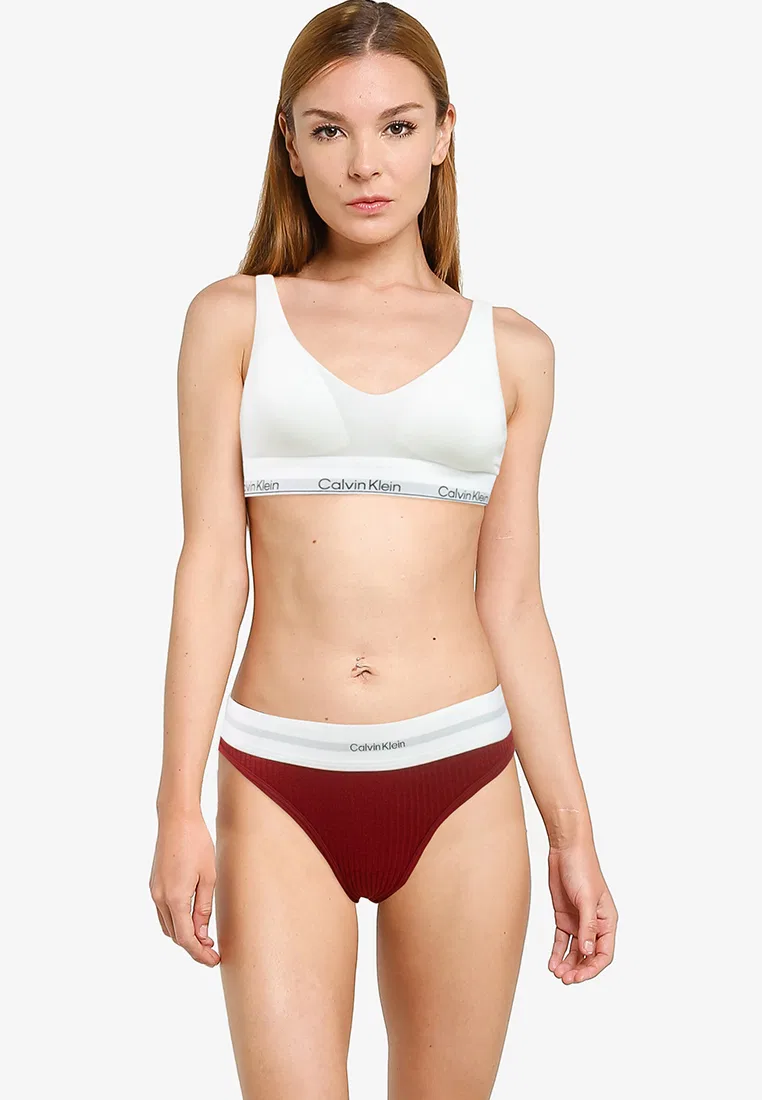 Бюстгальтер-бралетт, треугольные чашки, Calvin Klein, белый — фото 4