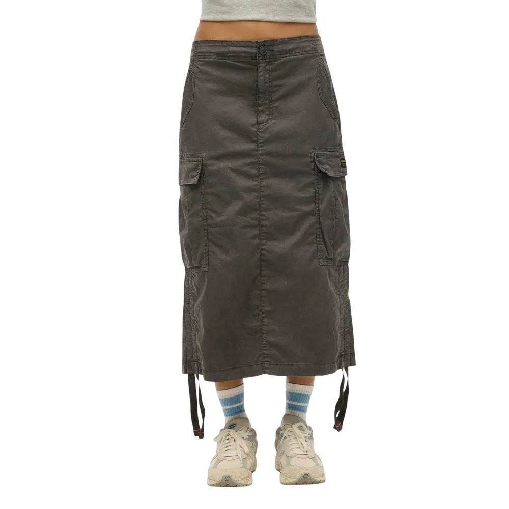 

Юбка Superdry Cargo midi skirt, серый