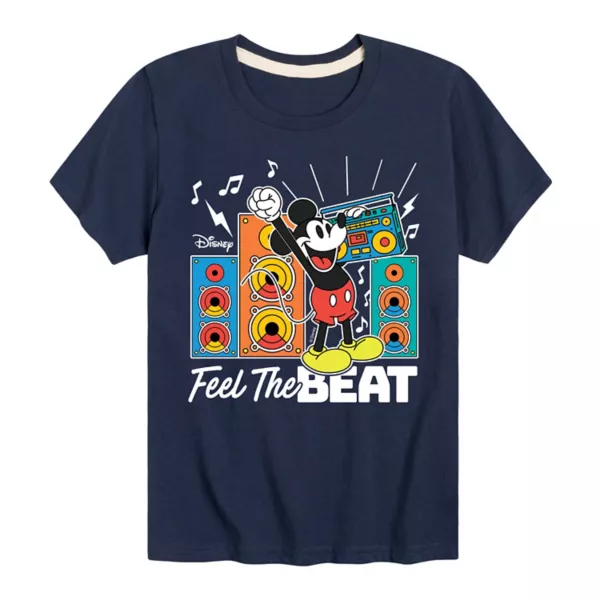 

Футболка для мальчиков 8-20 лет Mickey Mouse с принтом "Feel the beat" Disney, синий