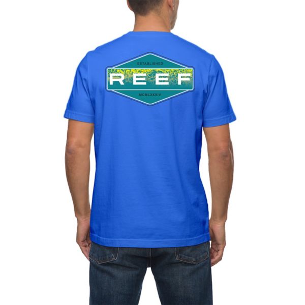

Мужская футболка с графическим принтом в виде бочки Reef, цвет vivid blue