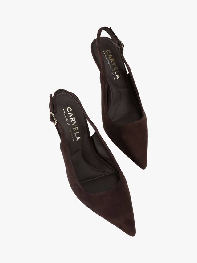 Элегантные замшевые туфли-лодочки на каблуке Carvela, Dark Brown — фото 2