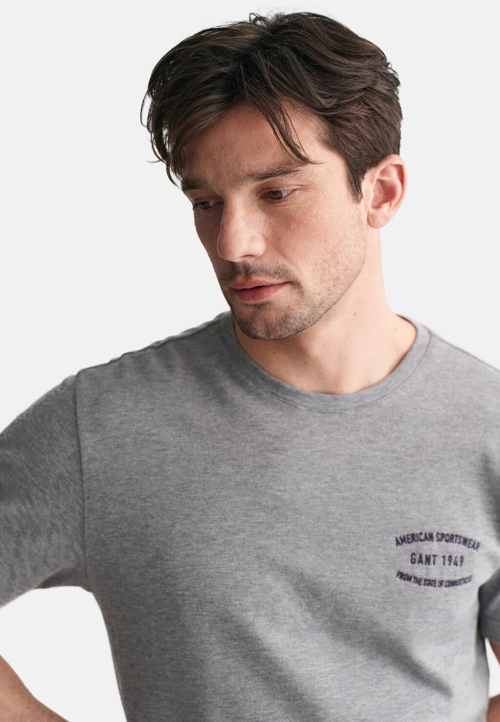 

Футболка с принтом SMALL GRAPHIC GANT, цвет Mottled Grey