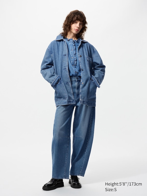 Хлопковая джинсовая куртка оверсайз Uniqlo, 30 natural — фото 2