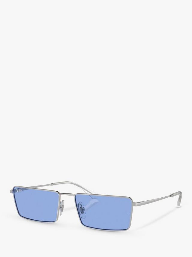 

Солнцезащитные очки RB3741 унисекс прямоугольной формы Ray-Ban, Silver/Blue