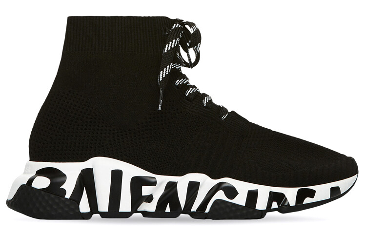 Кроссовки Speed Lifestyle женские высокие черные/белые Balenciaga — фото 2