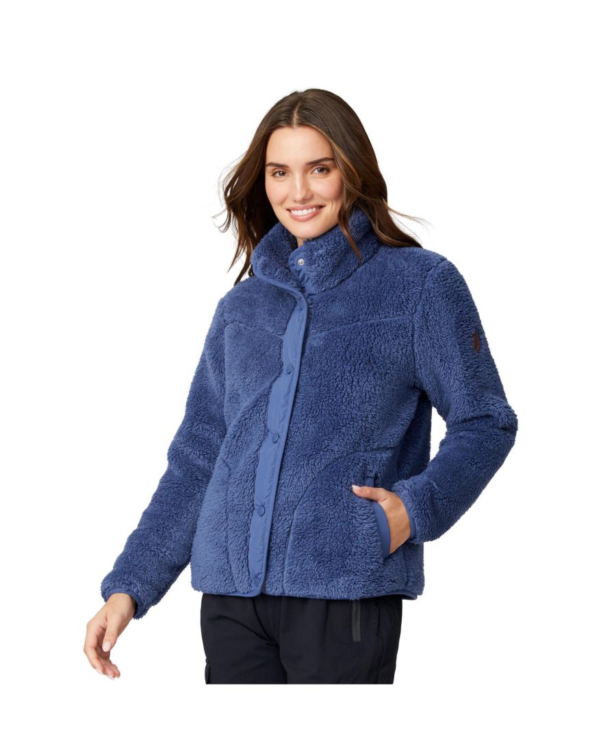 

Женская куртка из искусственного меха с ворсом, застегивающаяся на пуговицы Free Country, Indigo