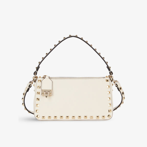 

Миниатюрная кожаная сумка через плечо Rockstud Spike Valentino Garavani, слоновая кость, Бежевый, Миниатюрная кожаная сумка через плечо Rockstud Spike Valentino Garavani, слоновая кость