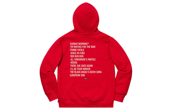 Толстовка fw19 week 4 x the velvet underground hooded sweatshirt Supreme, красный — фото 2