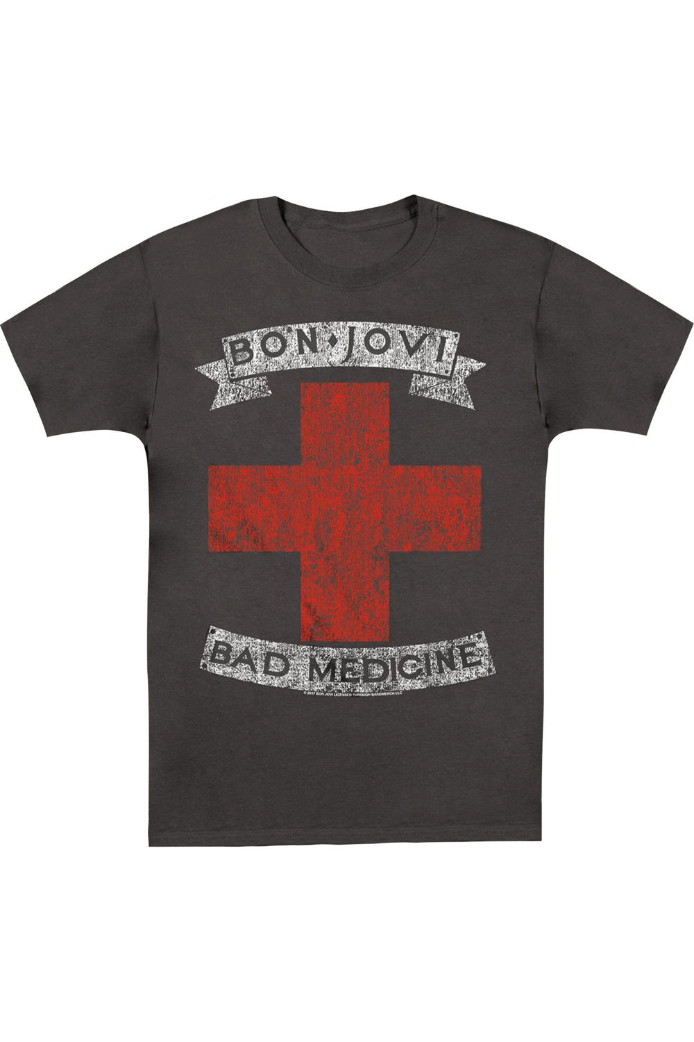 

Футболка с коротким рукавом для взрослых Bon Jovi Bad Medicine Gildan, цвет charcoal