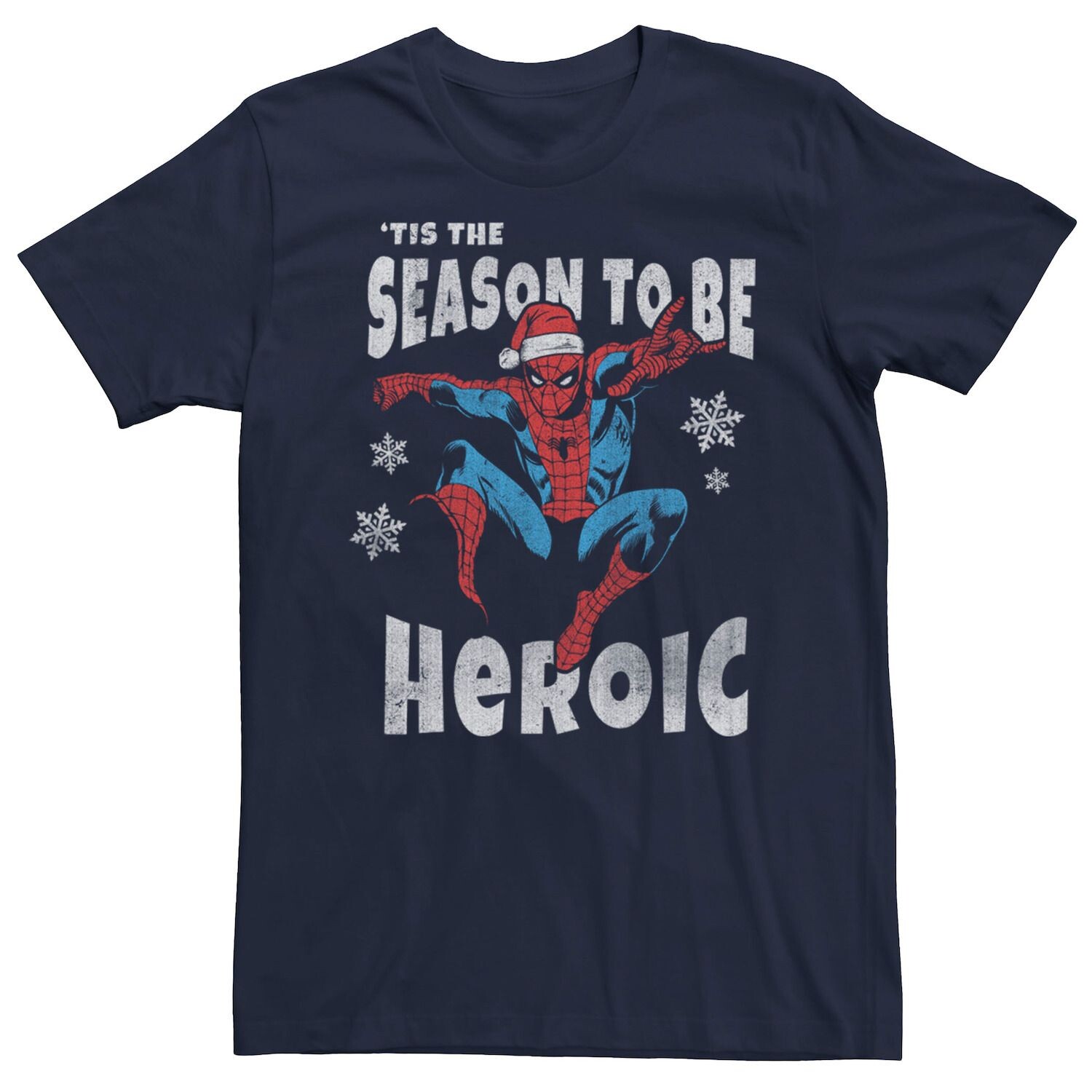 

Мужская праздничная футболка Marvel Spider-Man Season To Be Heroic Licensed Character