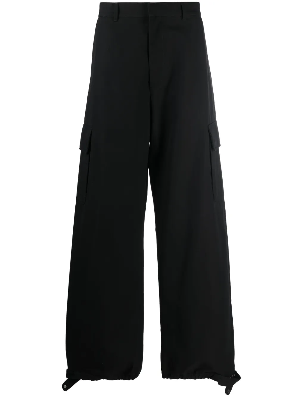 Широкие брюки из смесовой шерсти OFF-WHITE, черный