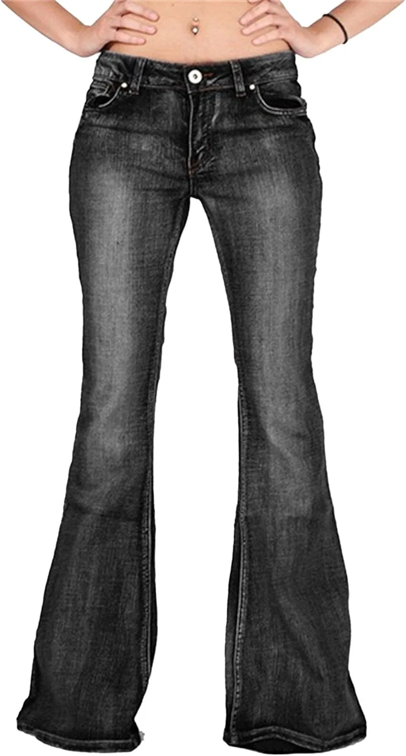 

Женские джинсы-клеш Mid Waisted Stretch Bootcut Maiyifu-GJ