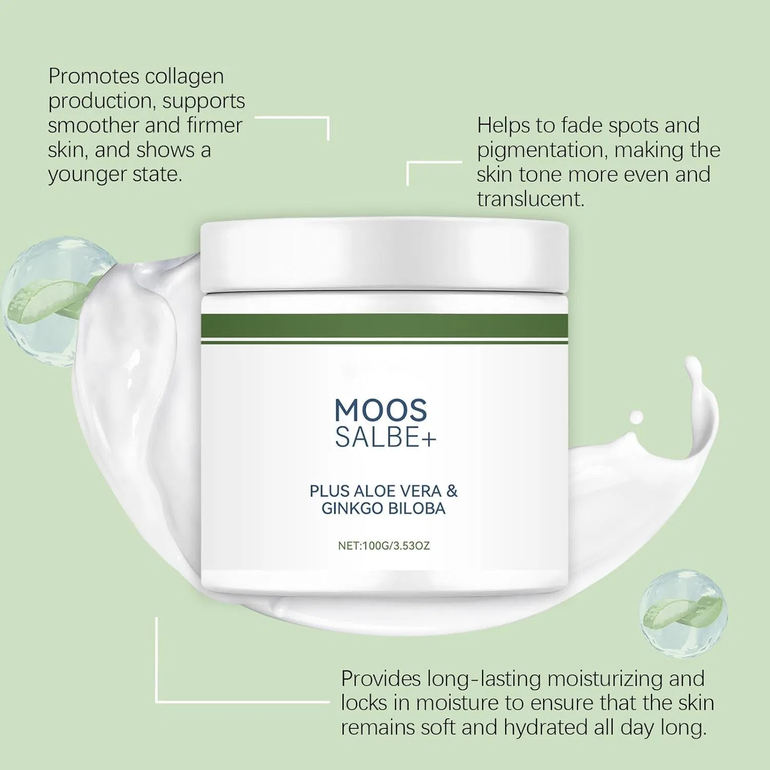 Крем для лица — От морщин Moss Ointment Plus с экстрактом мха и алоэ вера Generisch, B, 100 г — фото 4
