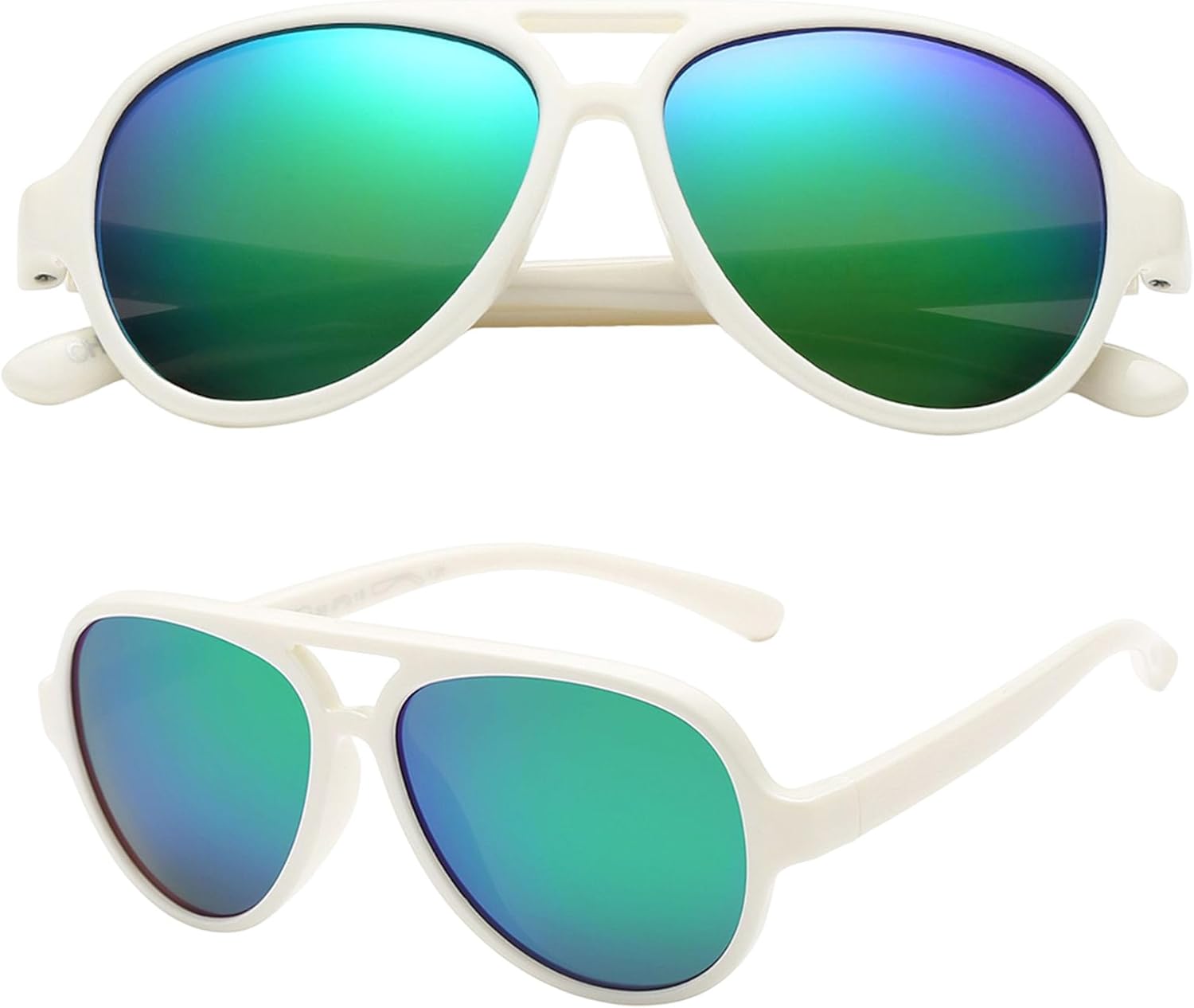 

Детские солнцезащитные очки PolarSpex - гибкие и поляризованные очки-авиаторы - не содержат бисфенола-А - для детей от 3 до 7 лет, Ultra Pure White | Polarized Krytponite