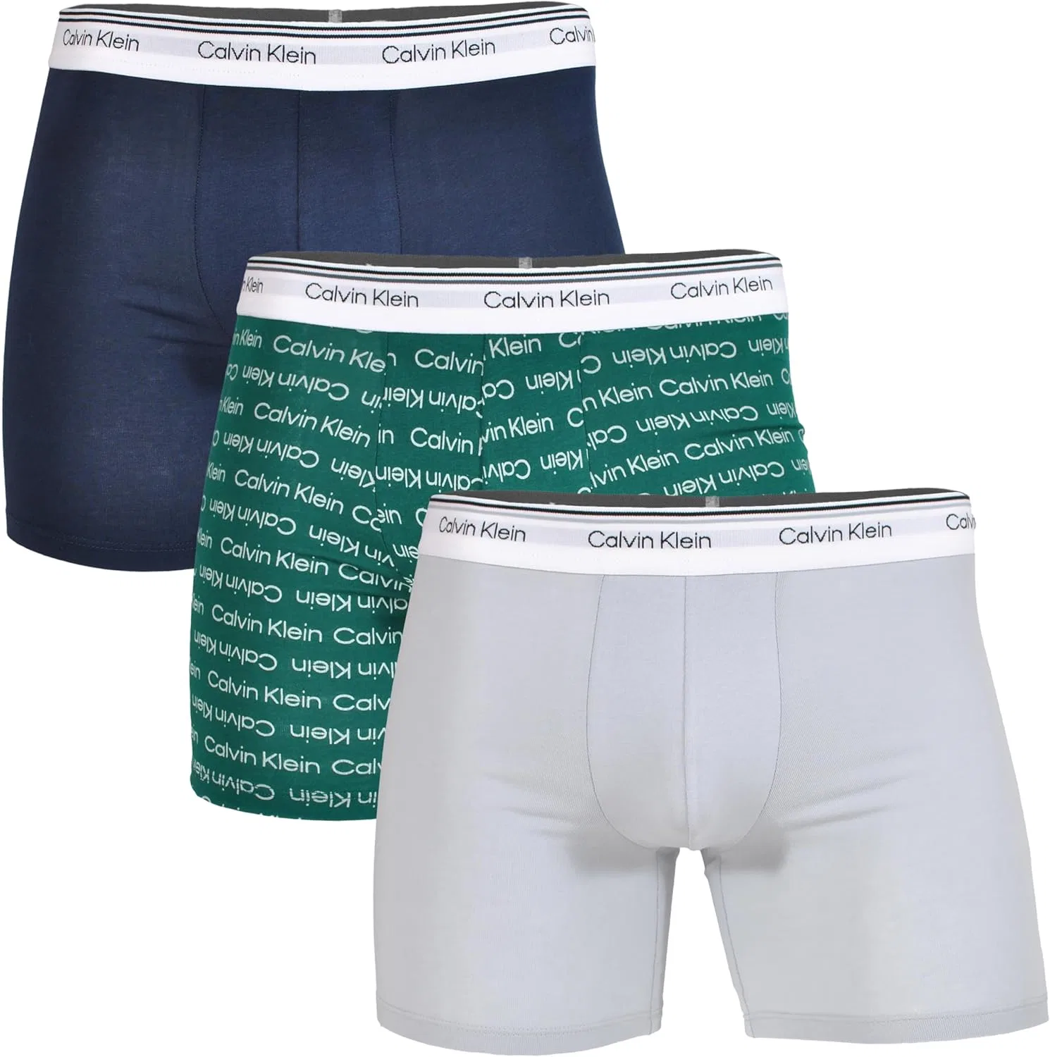 Боксеры Cotton Stretch Balance 3-Pack Calvin Klein, Shoreline/Core Logo Turf High Rise/High Rise
