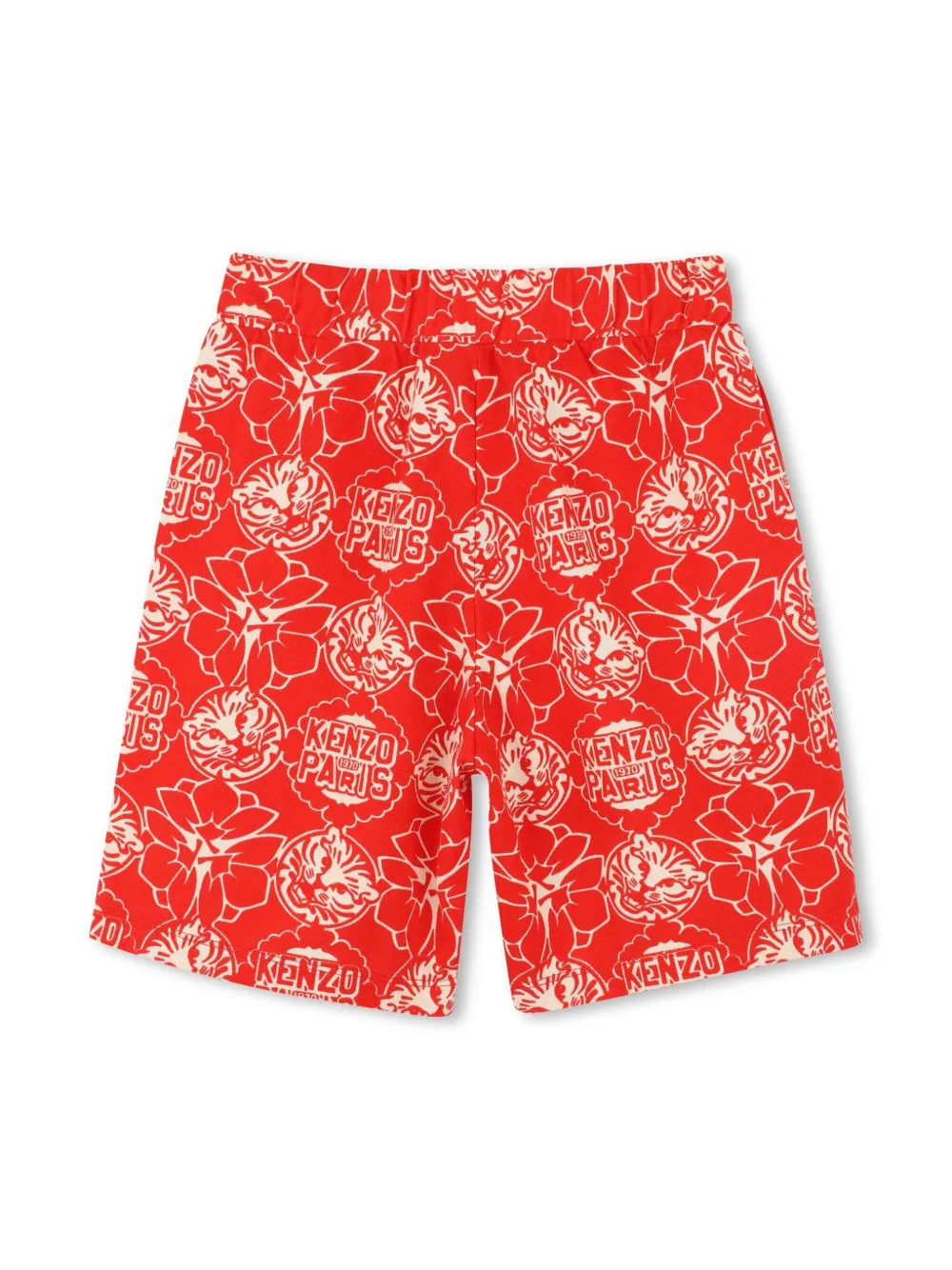 Шорты-бермуды с графичным принтом Kenzo Kids, красный — фото 2