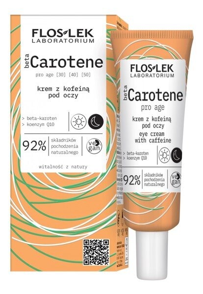 

FlosLek, betaCarotene Pro Age, Крем для глаз с кофеином, 30 мл Flos-Lek