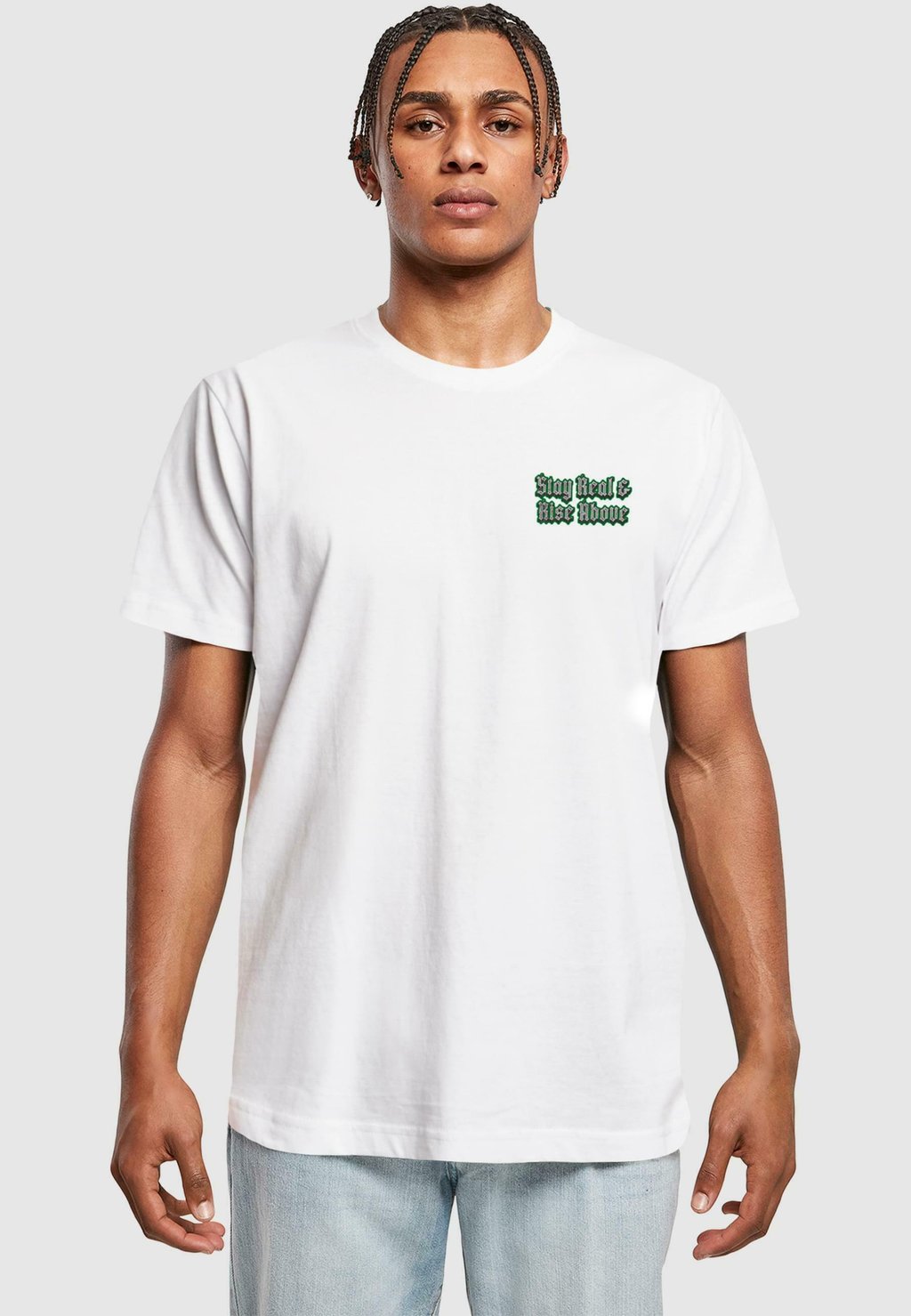 

Футболка с принтом STAY REAL RISE ABOVE TEE Mister Tee, белый