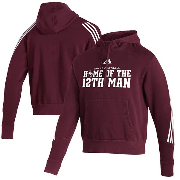 Мужской бордовый худи Texas A&M Aggies 12th Man Adidas