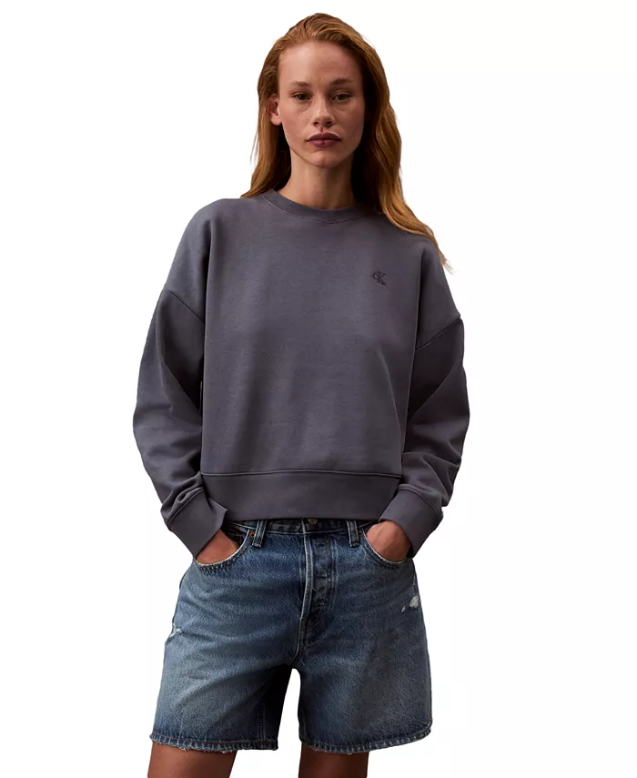 

Женская хлопковая футболка с логотипом Archive Calvin Klein Jeans, серый