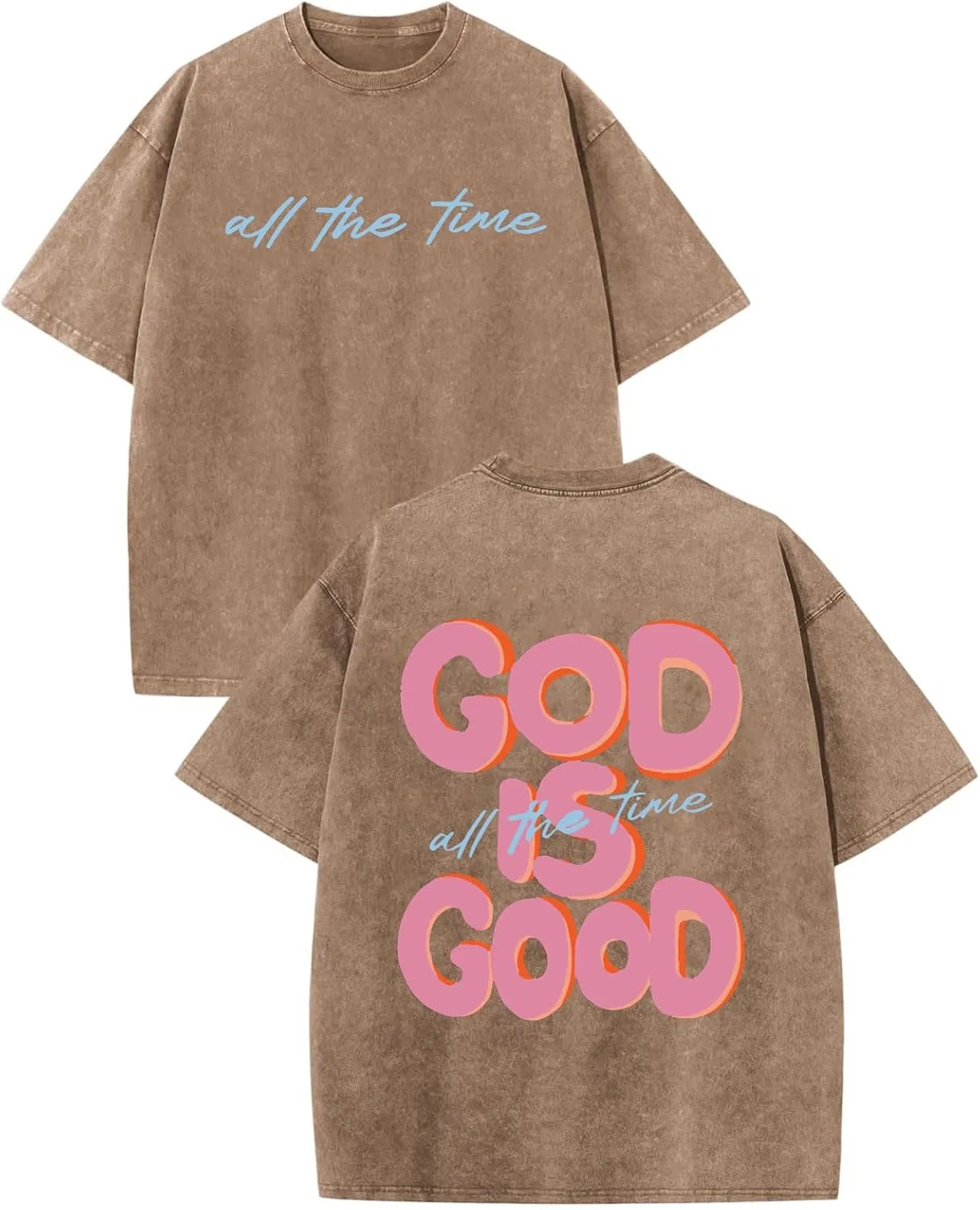 Футболка Christian Acid Wash God is Good All The Time Generic, хаки
