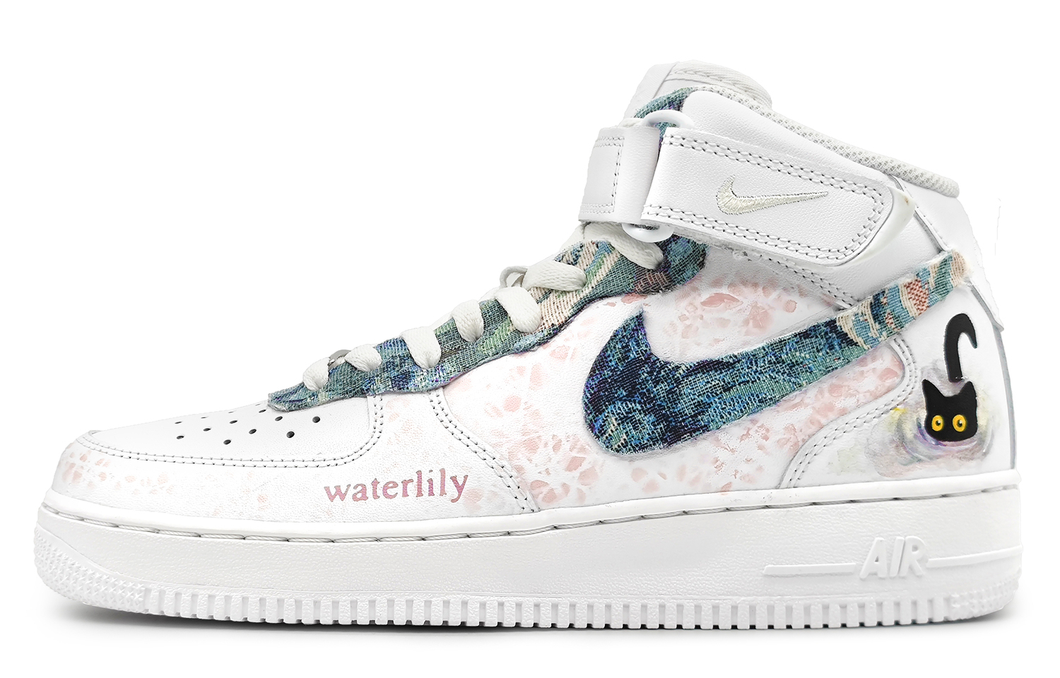 

Nike Air Force 1 Антискользящие и износостойкие балансировочные кроссовки Mid-Top для скейтбординга мужские бело-розовые