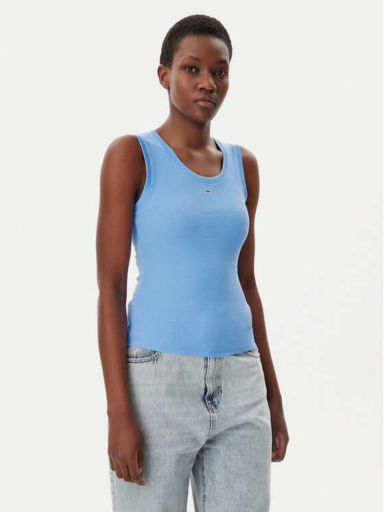 

Топ облегающего кроя Essential DW0DW20673 Tommy Jeans, голубой