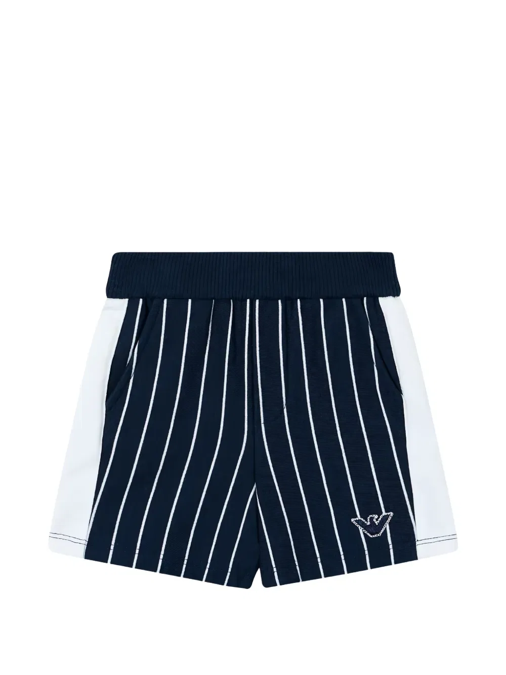 Шорты в полоску с логотипом Emporio Armani Kids, синий