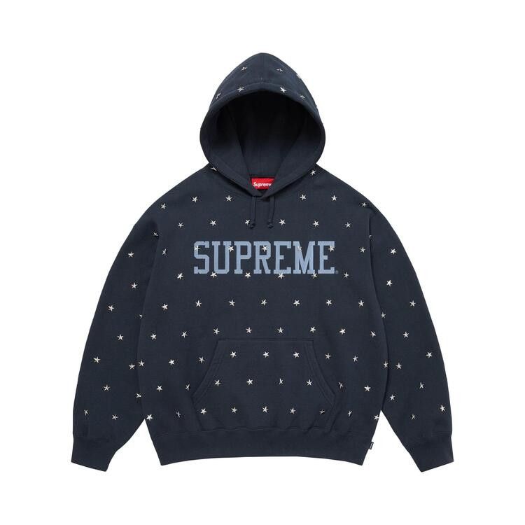 

Толстовка Supreme Stars Studded Hooded Sweatshirt 'Navy'