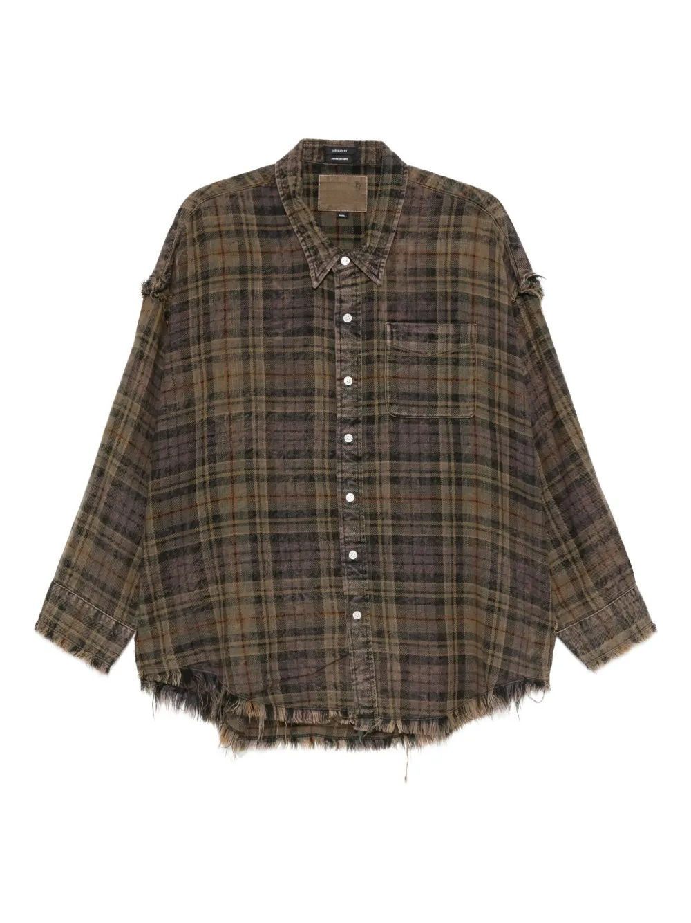 

Рубашка в клетку с рваными швами R13, зеленый