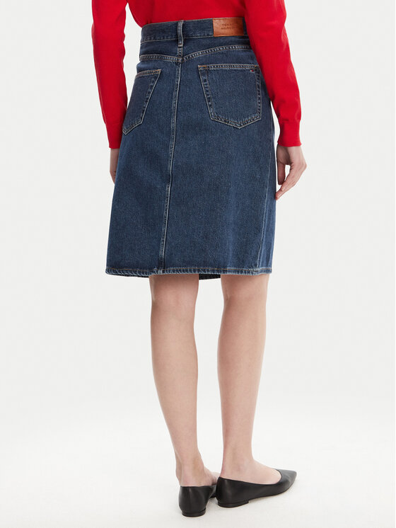 Юбка из денима прямого кроя WW0WW45666 Tommy Hilfiger, синий — фото 3