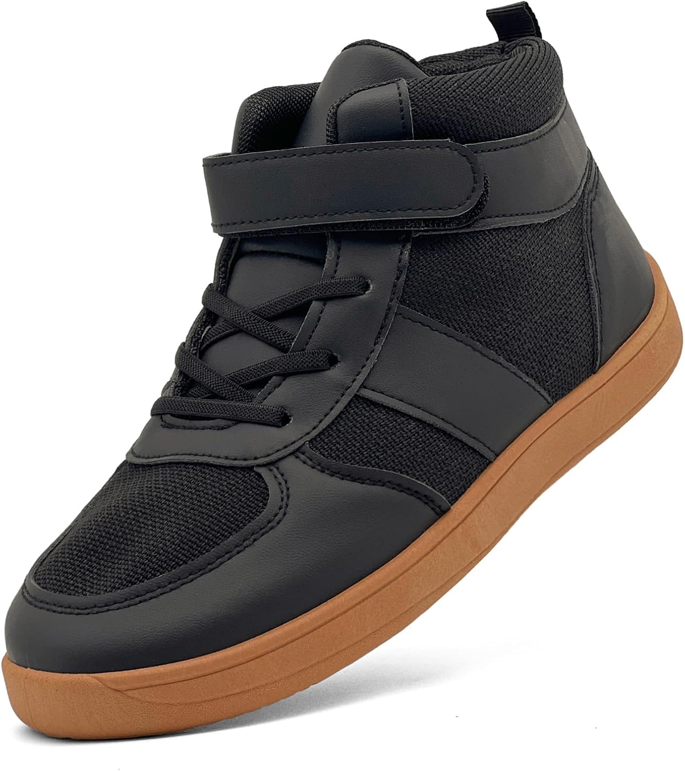 

Детские сандалии с голой пяткой, с широким носком, высокие кроссовки для борьбы и бокса, удобные походные ботинки, минималистичные кроссовки с нулевым перепадом для детей Xinlanlin, черный