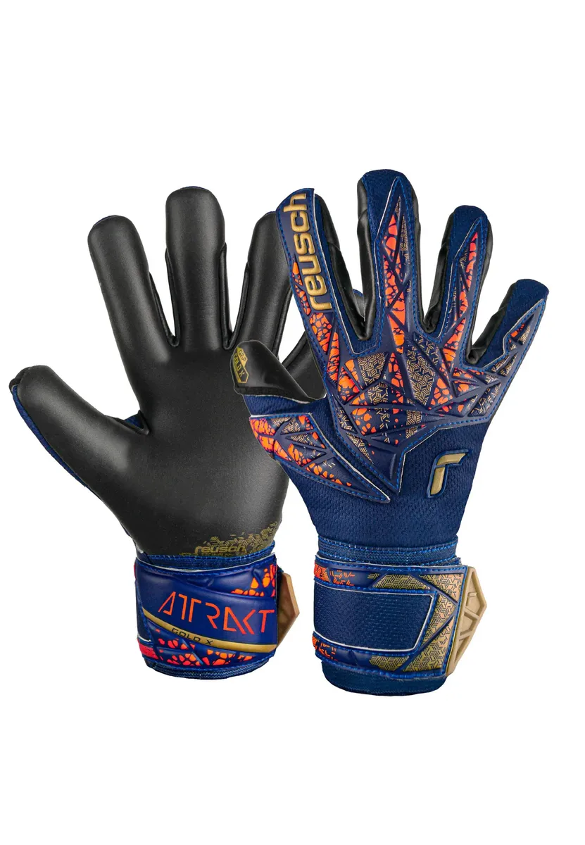 

Вратарские перчатки Reusch Attract Gold X Junior с вырезом Evolution Negative Cut, синий