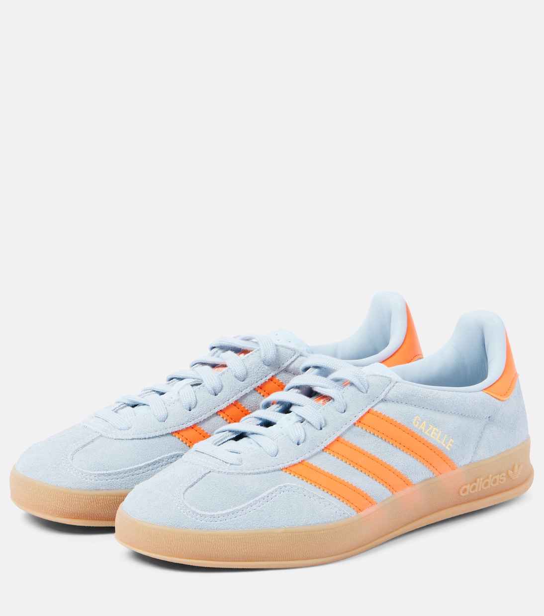 Gazelle замшевые кроссовки для помещений Adidas, Wonder Blue/Orange/Ftwr White — фото 4