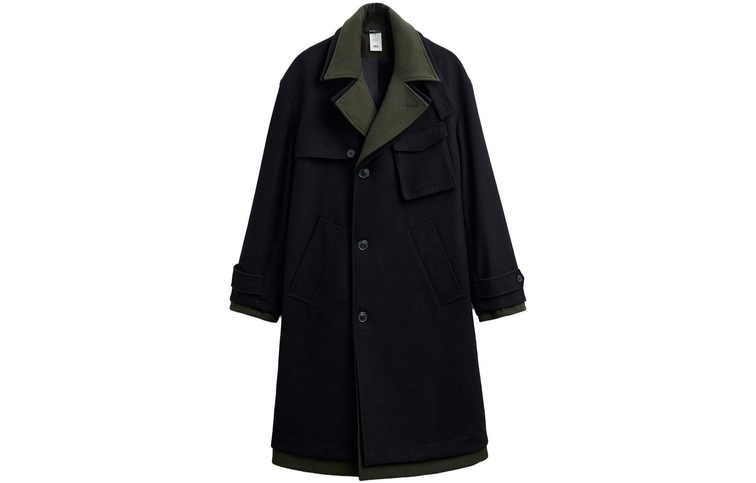 

Пальто мужское черное Zara, черный