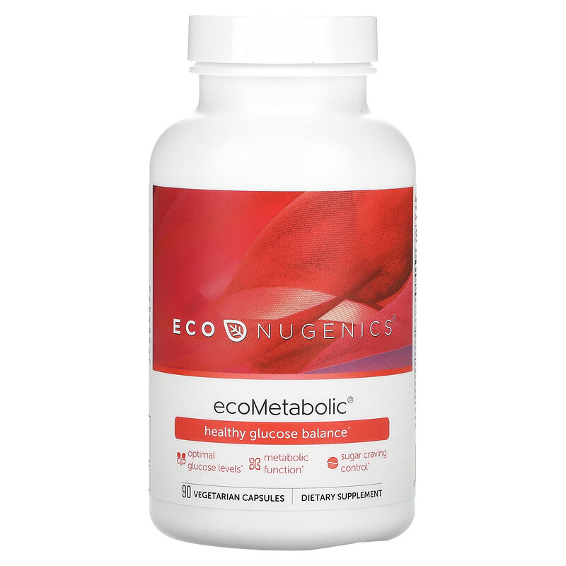 

Econugenics, ecoMetabolic, здоровый баланс глюкозы, 90 вегетарианских капсул