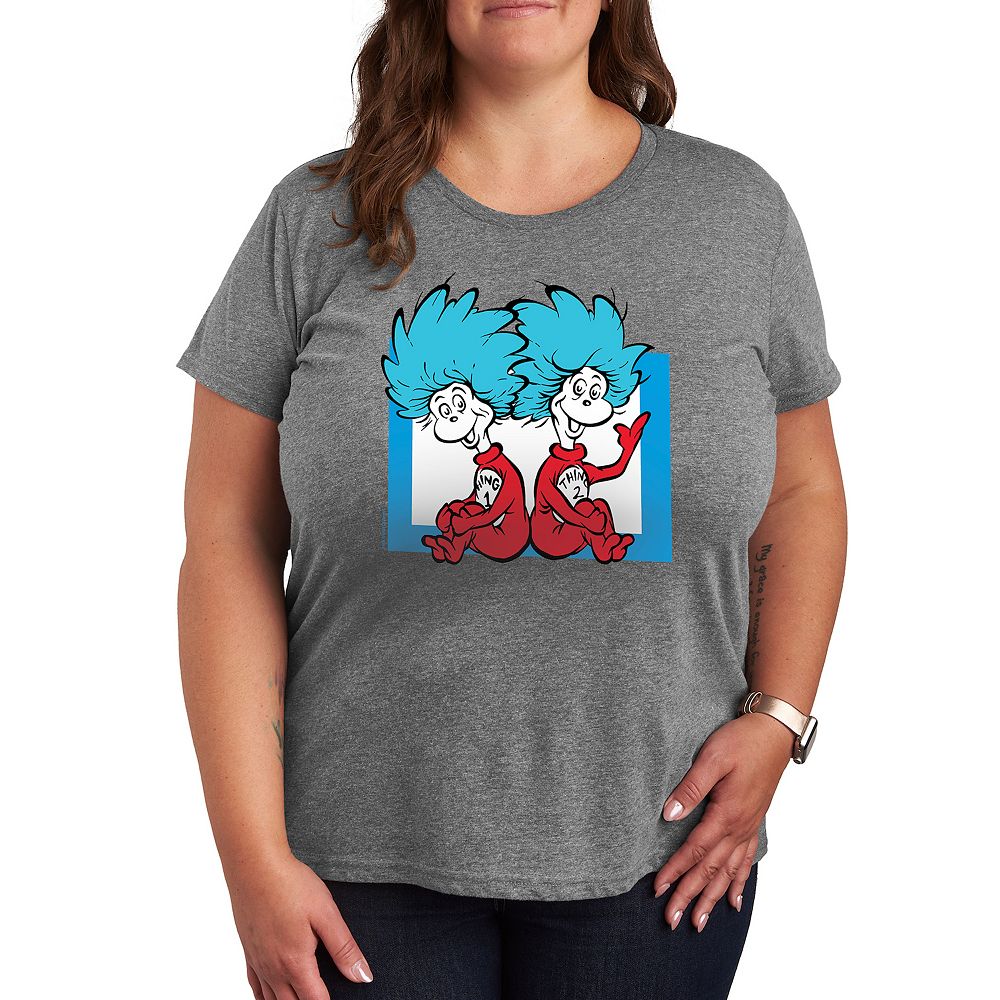 

Футболка Plus Dr. Seuss Things 1 And 2 с рисунком Licensed Character, цвет Heather Gray