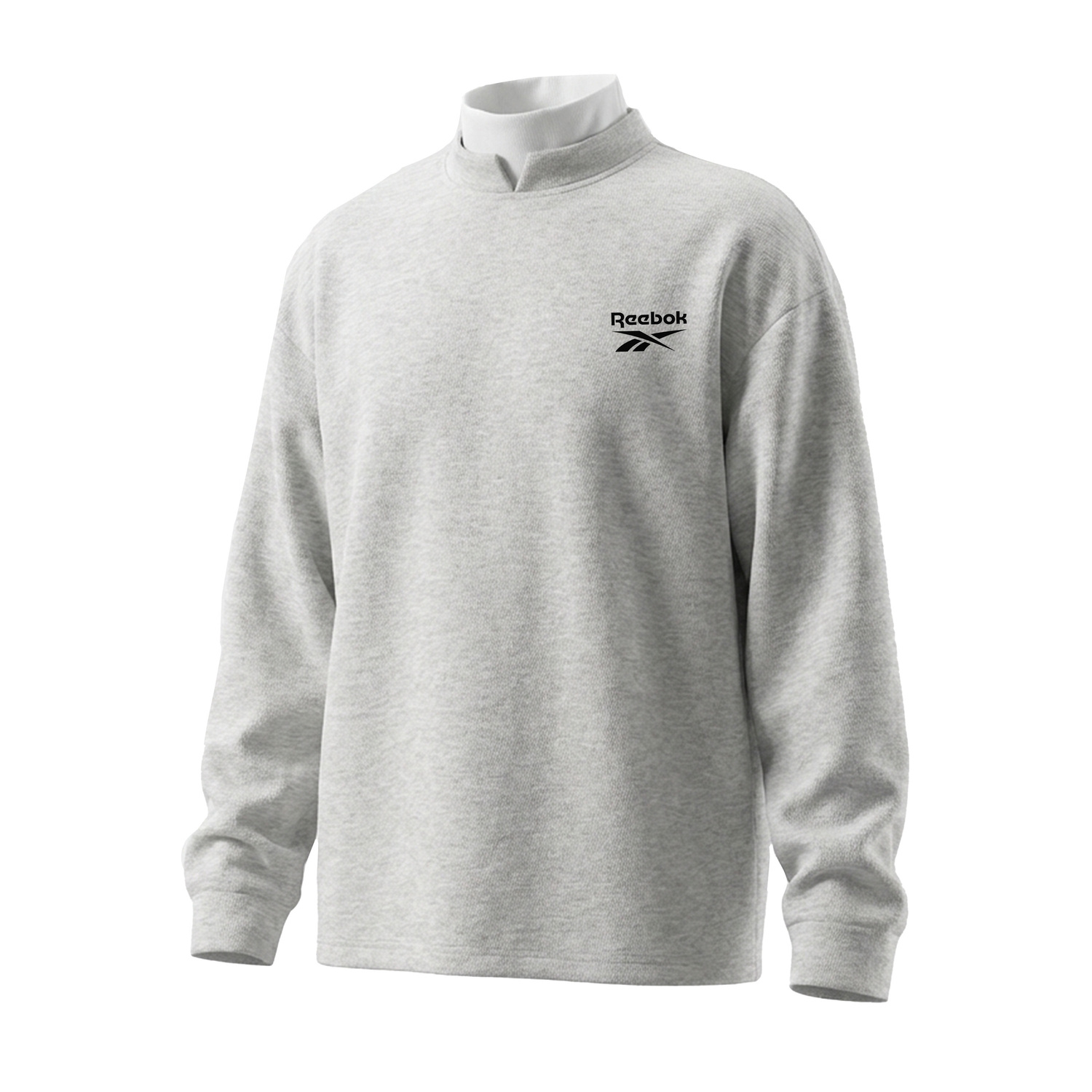 

Свитшот Unisex Half Turtleneck Moderate Regular Reebok, белый heather серый