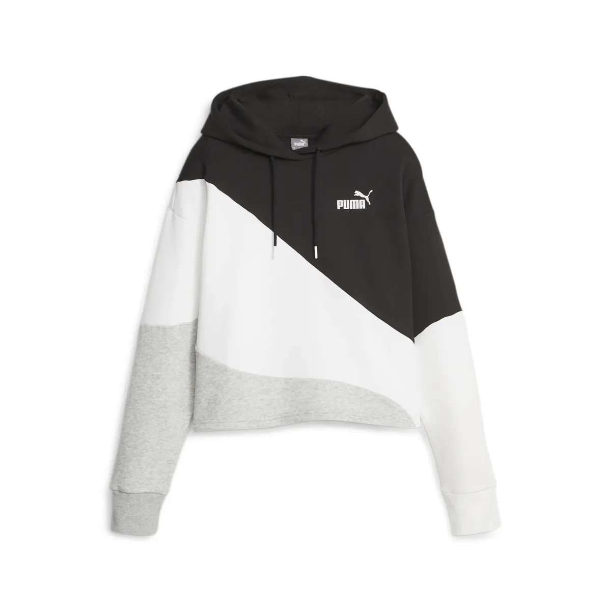 

Толстовка PUMA с капюшоном "POWER CAT HOODIE FL", цвет Puma Black-Light Gray Heather