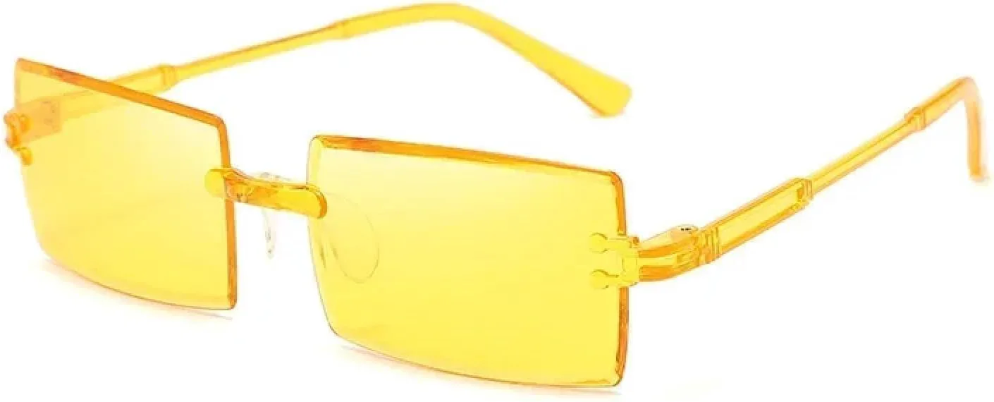 

Солнцезащитные очки с защитой UV400 | Женские без оправы, градиентные цвета, для путешествий | Для занятий спортом на открытом воздухе generic, Nocturnal Yellow