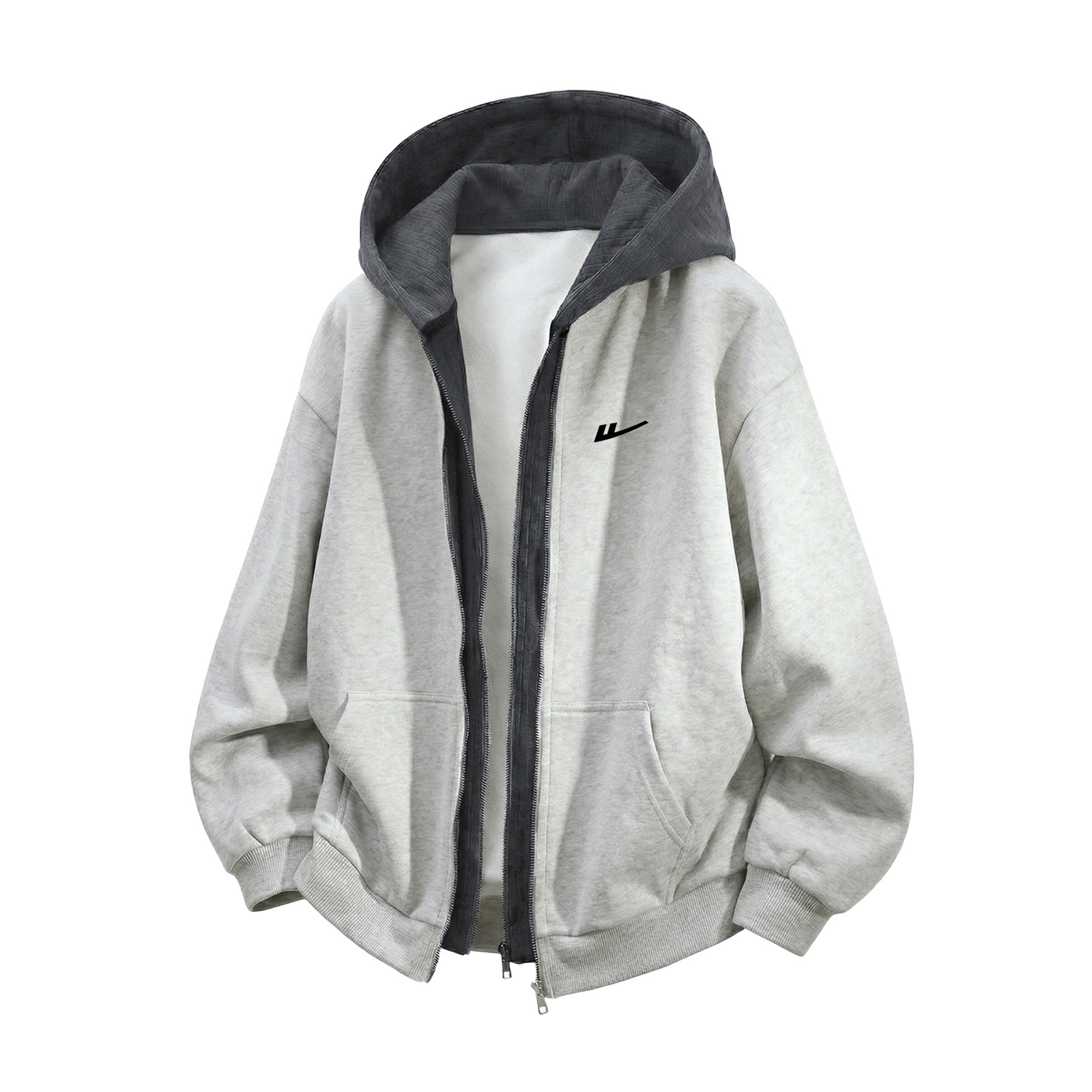 

Толстовка женская худи кардиган Moderate WARRIOR, белый heather серый[free diy brand merch]