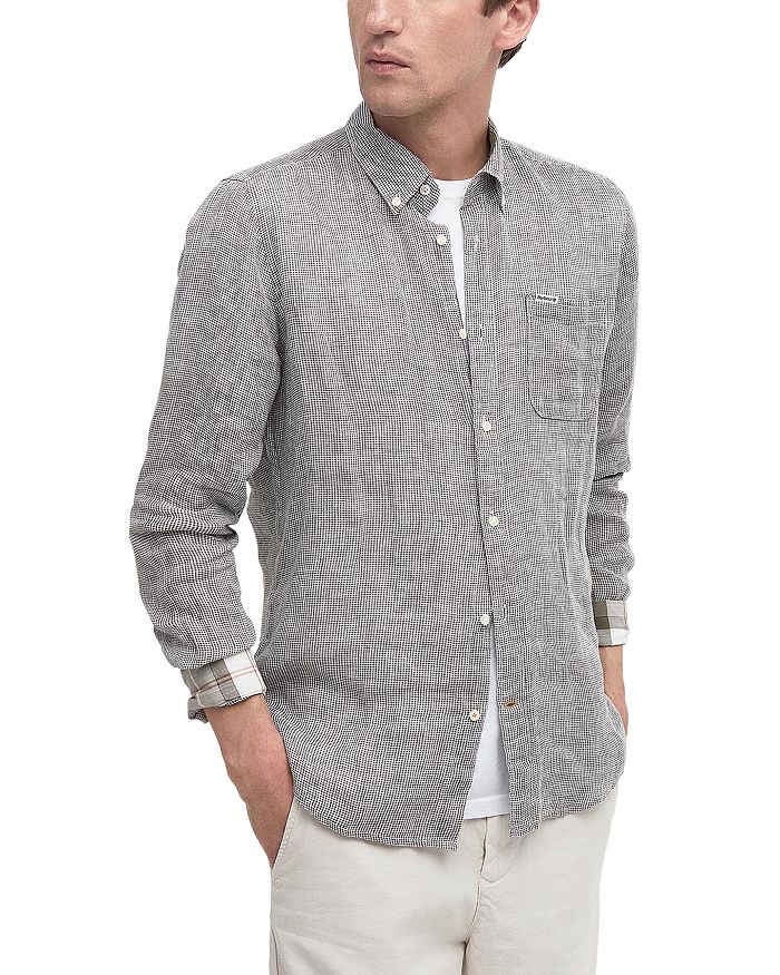 

Рубашка Linton Tailored Fit с длинным рукавом и застежкой на пуговицы Barbour, серый