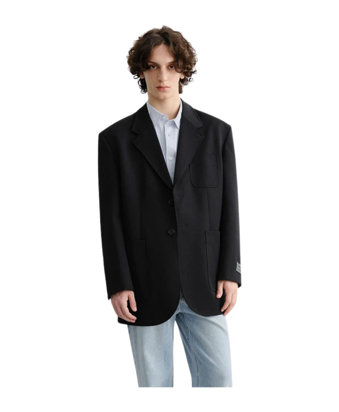 

Классический шерстяной пиджак с двумя пуговицами. Dunst, черный