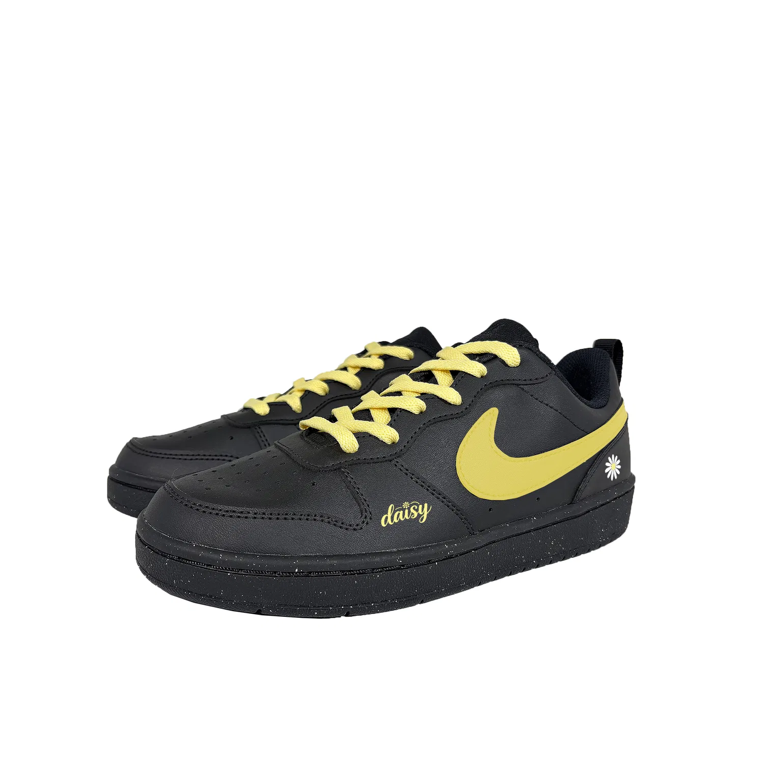 Кроссовки Court Borough Small Daisy Low top Skateboard Shoes для подростков Nike, Black Yellow Small Daisy — фото 4
