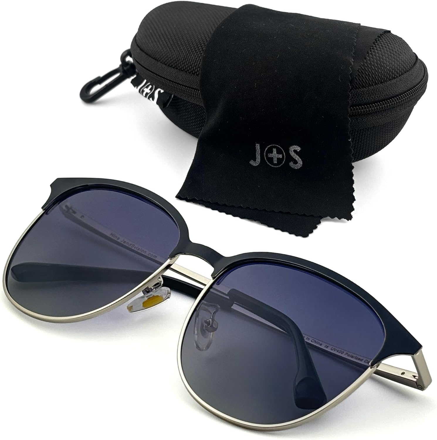 

Женские солнцезащитные очки J+S Hine Retro, оправа «кошачий глаз», металл, пружинный шарнир, поляризация, UV 400, размер M-L, черно-серебристая оправа, линзы Moonlight Gray Gradient