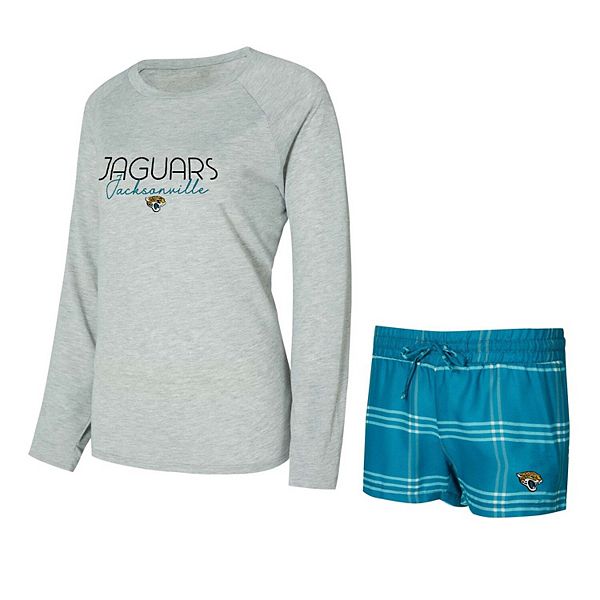 

Женский сет: футболка с длинным рукавом и шорты concepts sport teal/gray jacksonville jaguars petition raglan Unbranded