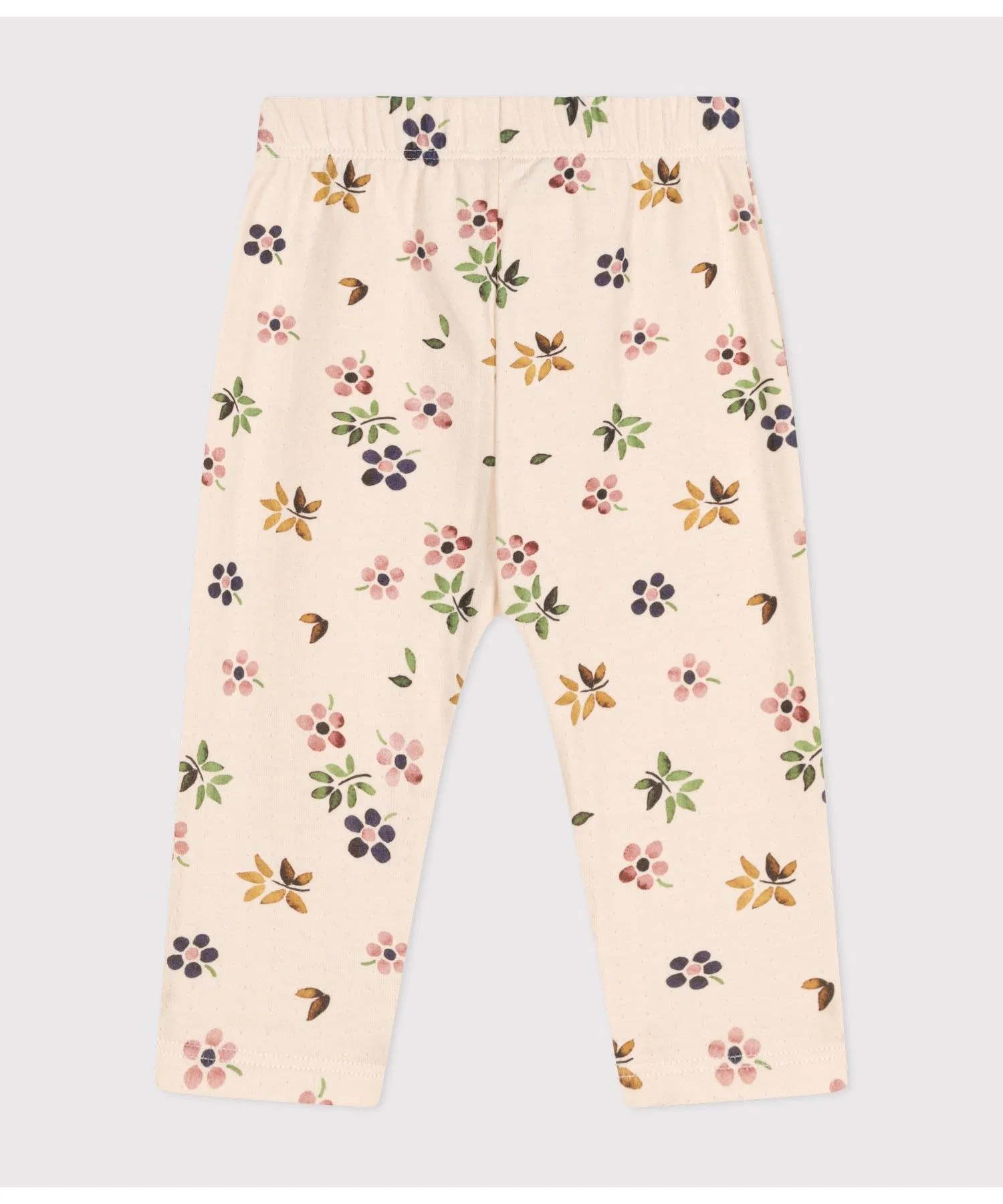 Детские брюки с цветочным принтом Petit Bateau хлопковые белые — фото 2