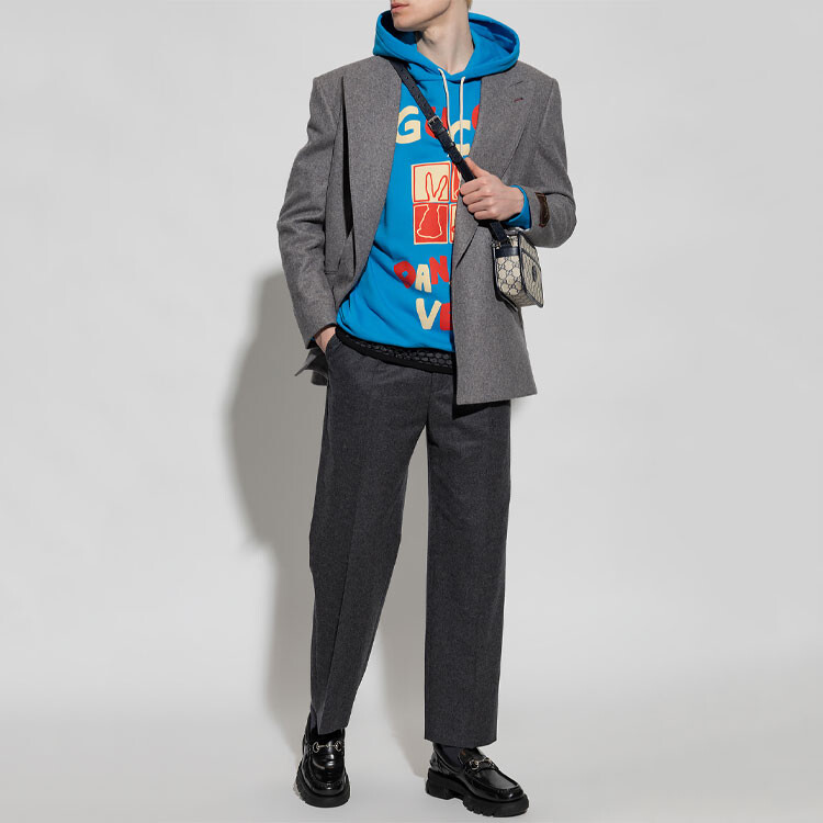 Толстовка Gucci, хлопковая, синяя — фото 2