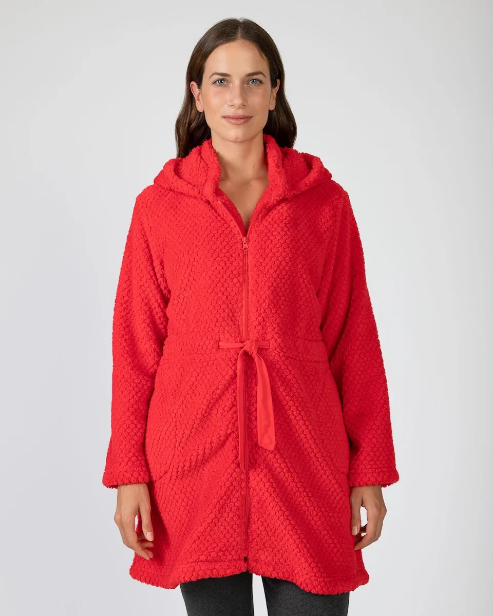 

Женский короткий халат на застежке-молнии Massana, красный